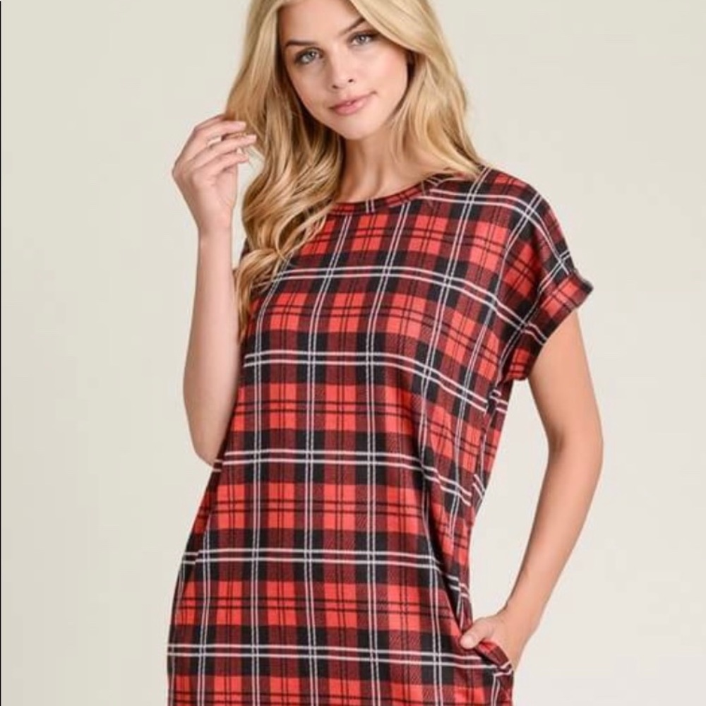 Plaid shirt dress